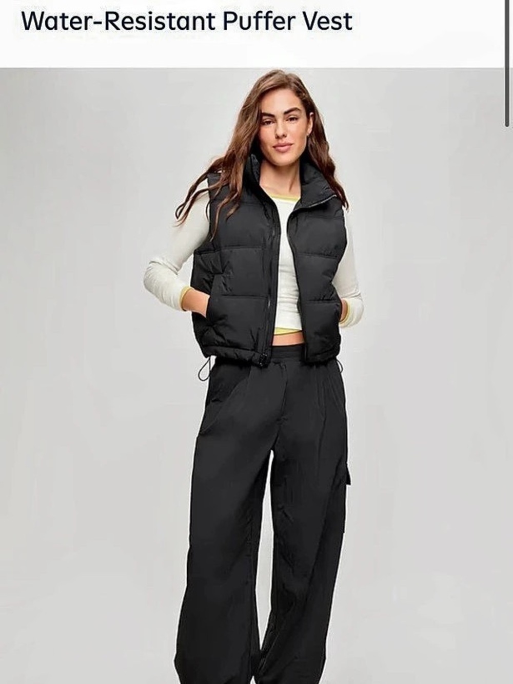 Old Navy Water-Resistant Puffer Vest Black XS Petite